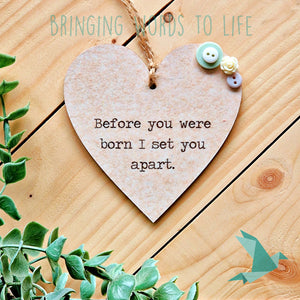 Before You Were Born I Set You Apart - Jeremiah 1:5 - Heart